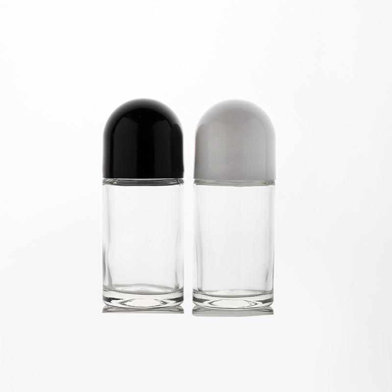 two clear glass bottle packaging with roll-on closure 04