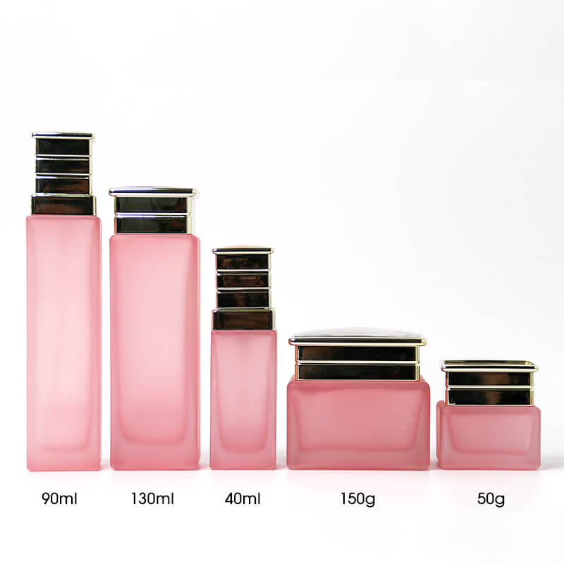 Pink cosmetic bottle set (3)